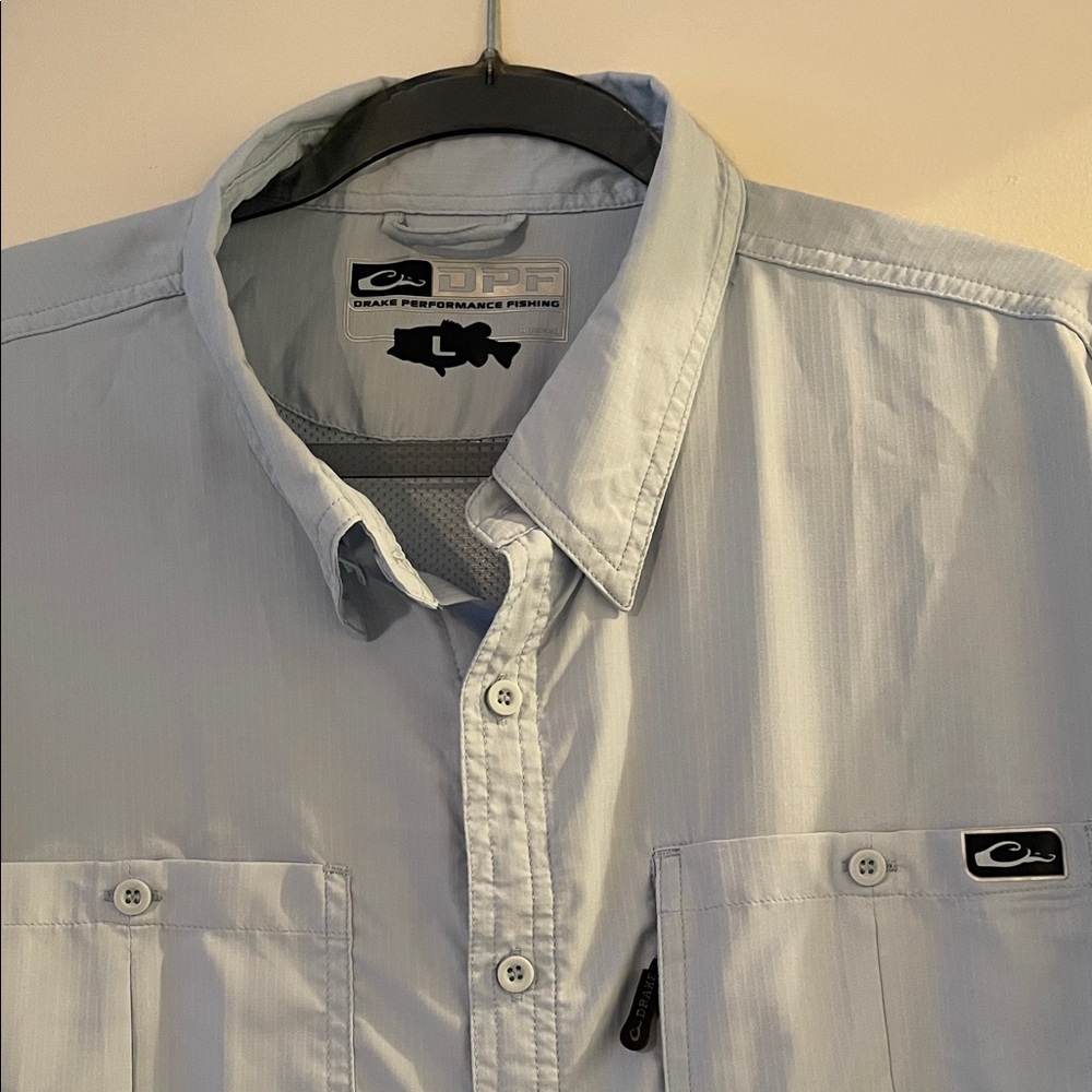 Drake Light Blue  fishing Shirt